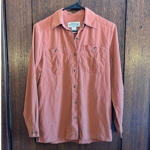 Orvis 100% Silk Long Sleeve Button Down Shirt